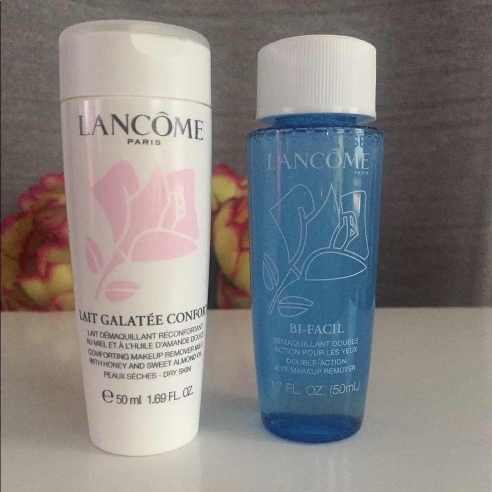 Lancôme travel face & eye makeup remover bundle